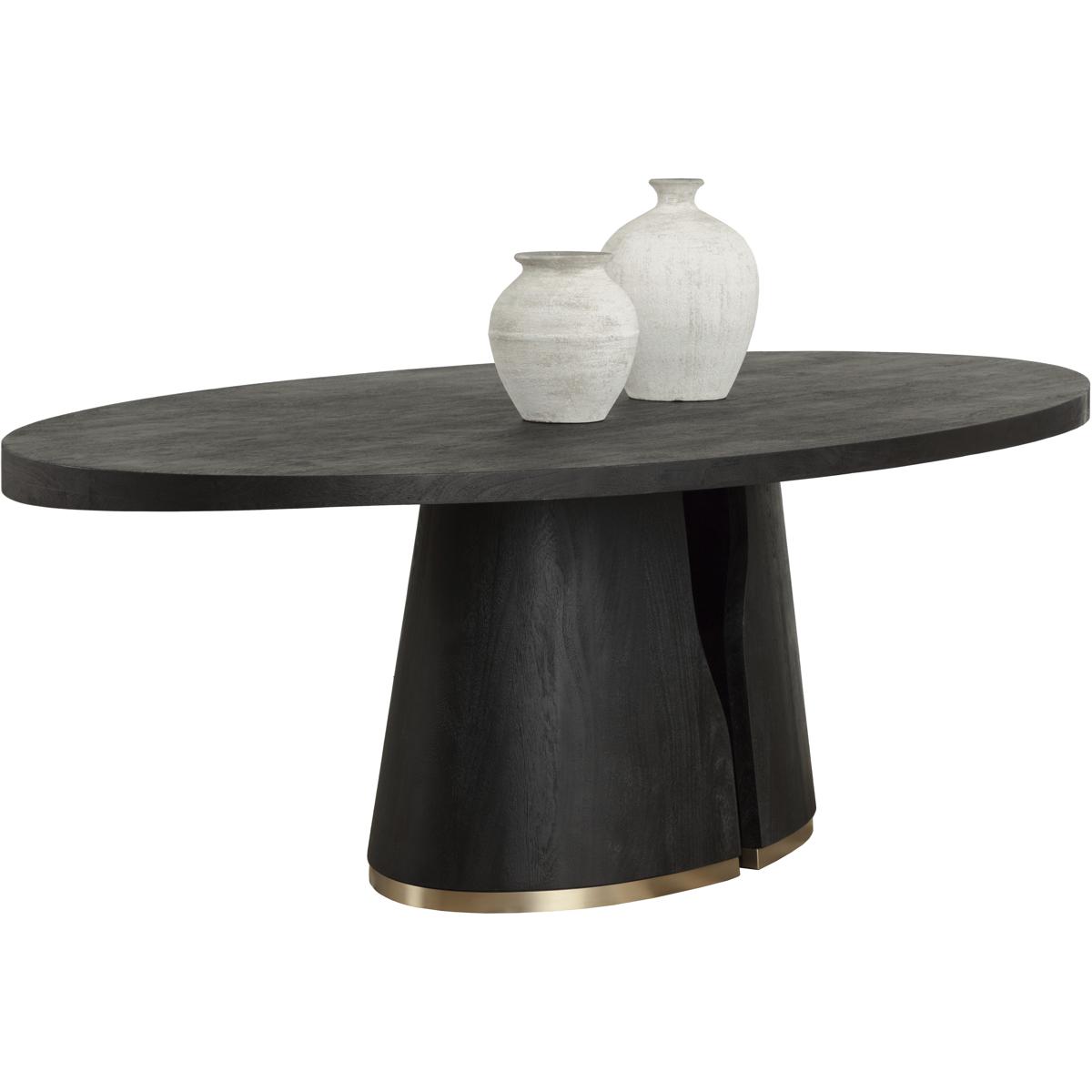 SUNPAN 112359 Tasmin 98 X 52 inch Black Dining Table
